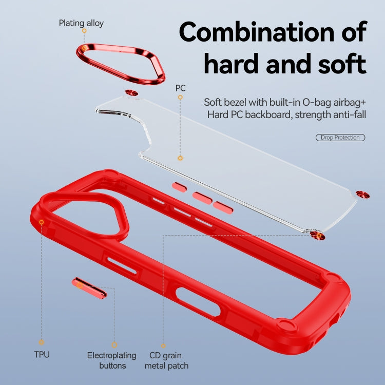 For iPhone 16 TPU + PC Lens Protection Phone Case(Red) - iPhone 16 Cases by PMC TechLife | Online Shopping South Africa | PMC TechLife | Buy Now Pay Later Mobicred