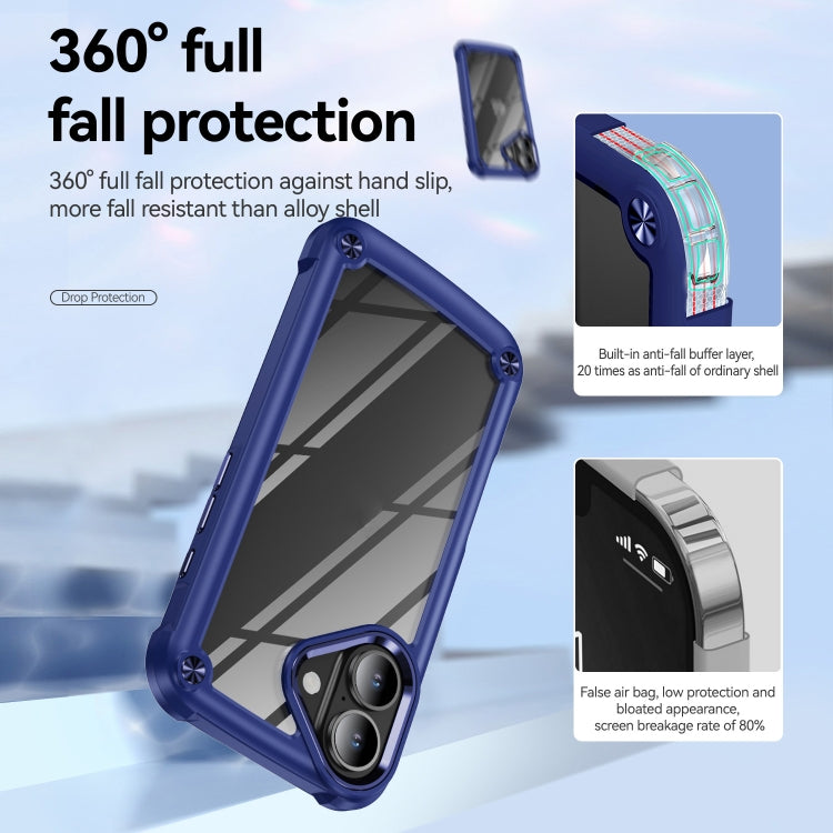 For iPhone 16 TPU + PC Lens Protection Phone Case(Blue) - iPhone 16 Cases by PMC Jewellery | Online Shopping South Africa | PMC Jewellery | Buy Now Pay Later Mobicred