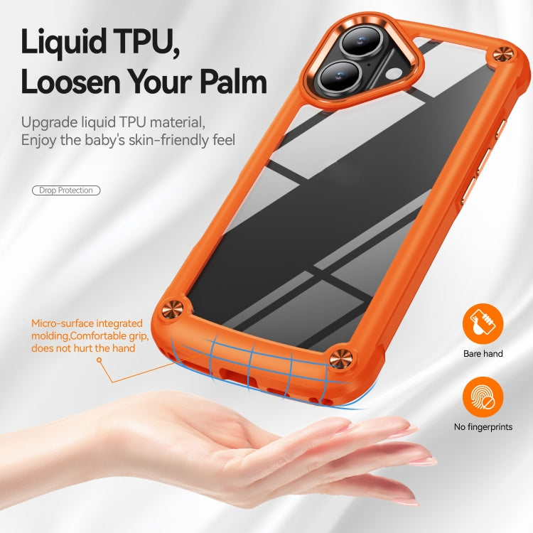 For iPhone 16 TPU + PC Lens Protection Phone Case(Orange) - iPhone 16 Cases by PMC TechLife | Online Shopping South Africa | PMC TechLife | Buy Now Pay Later Mobicred