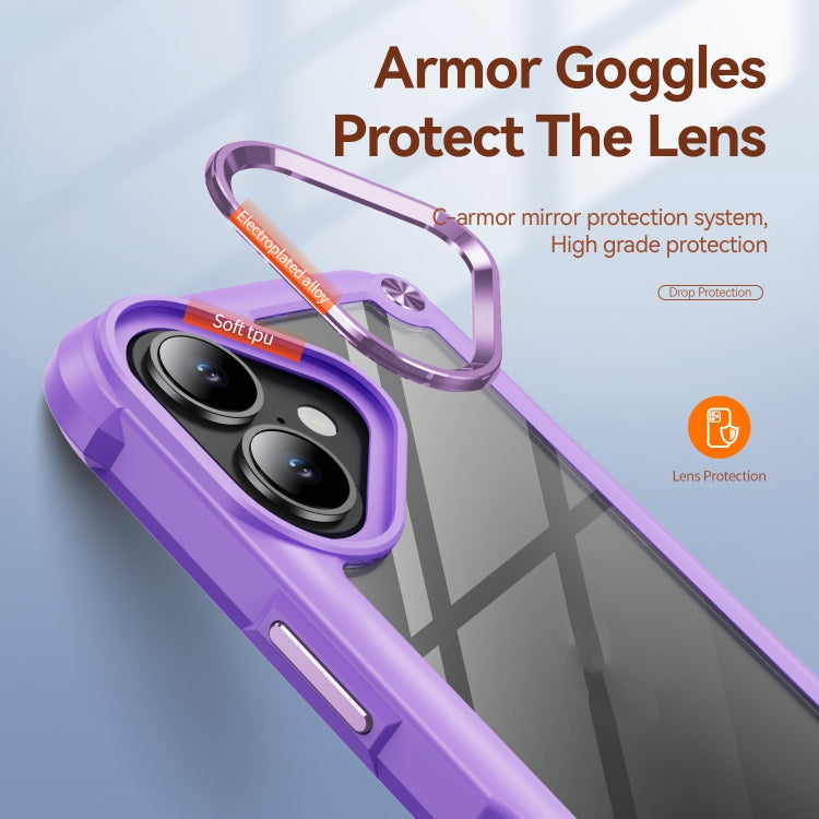 For iPhone 16 Plus TPU + PC Lens Protection Phone Case(Purple) - iPhone 16 Plus Cases by PMC TechLife | Online Shopping South Africa | PMC TechLife | Buy Now Pay Later Mobicred