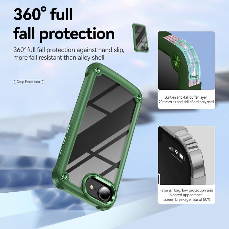 For iPhone 16e TPU + PC Lens Protection Phone Case(Green) - iPhone 16e Cases by PMC TechLife | Online Shopping South Africa | PMC TechLife | Buy Now Pay Later Mobicred