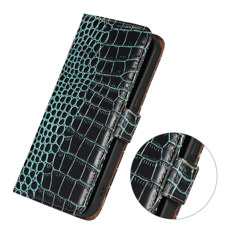 For iPhone 16 Pro Max Crocodile Top Layer Cowhide Leather Phone Case(Green) - iPhone 16 Pro Max Cases by PMC TechLife | Online Shopping South Africa | PMC TechLife | Buy Now Pay Later Mobicred