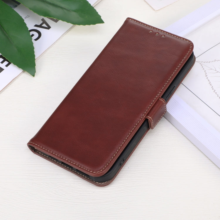 For iPhone 16 Pro Max Crazy Horse Top Layer Cowhide Leather Phone Case(Brown) - iPhone 16 Pro Max Cases by PMC Jewellery | Online Shopping South Africa | PMC Jewellery | Buy Now Pay Later Mobicred