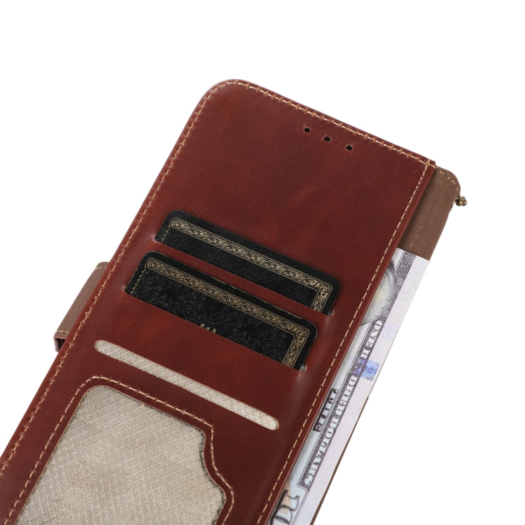 For iPhone 16 Pro Crazy Horse Top Layer Cowhide Leather Phone Case(Brown) - iPhone 16 Pro Cases by PMC TechLife | Online Shopping South Africa | PMC TechLife | Buy Now Pay Later Mobicred