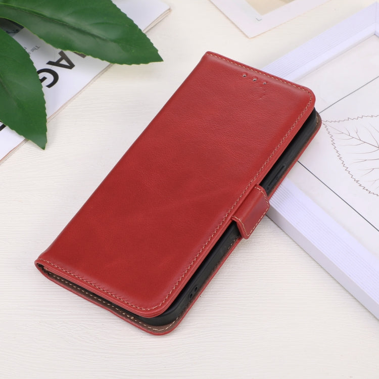 For iPhone 16 Crazy Horse Top Layer Cowhide Leather Phone Case(Red) - iPhone 16 Cases by PMC Jewellery | Online Shopping South Africa | PMC Jewellery | Buy Now Pay Later Mobicred