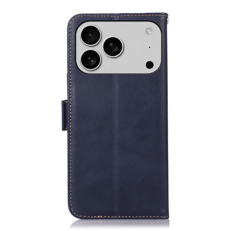 For iPhone 17 Pro Crazy Horse Top Layer Cowhide Leather Phone Case(Blue) - free shipping - PMc TechLife - Order now!