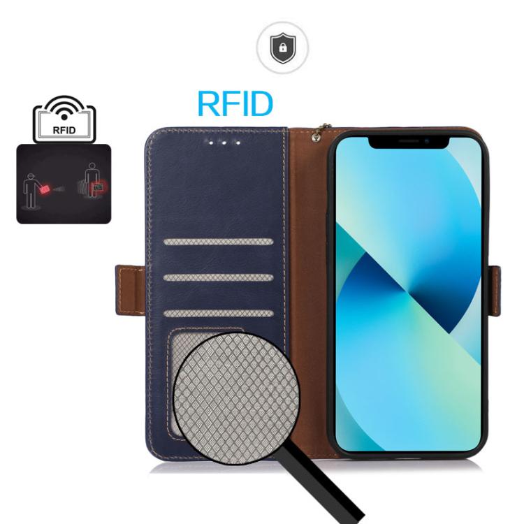For iPhone 17 Pro Crazy Horse Top Layer Cowhide Leather Phone Case(Blue) - free shipping - PMc TechLife - Order now!