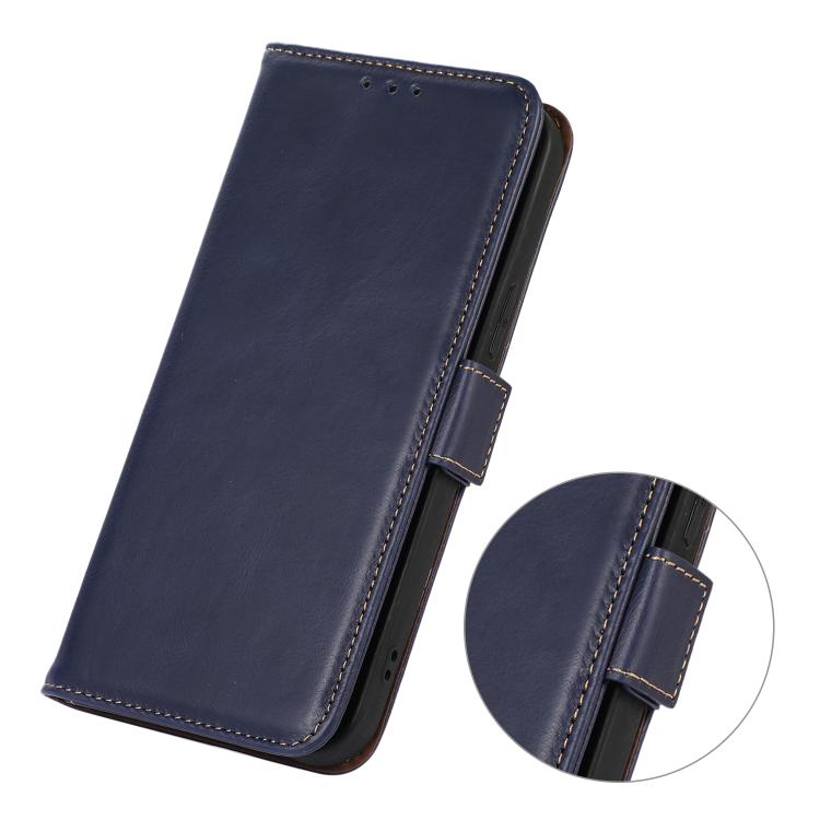 For iPhone 17 Pro Crazy Horse Top Layer Cowhide Leather Phone Case(Blue) - free shipping - PMc TechLife - Order now!