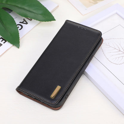 For iPhone 16 Pro KHAZNEH Nappa Top Layer Cowhide Leather Phone Case(Black) - iPhone 16 Pro Cases by PMC Jewellery | Online Shopping South Africa | PMC Jewellery | Buy Now Pay Later Mobicred