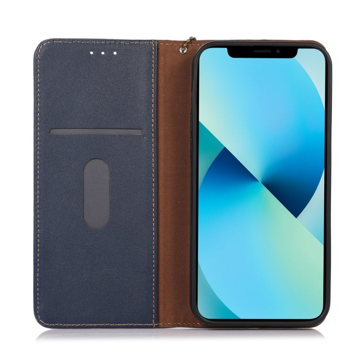 For iPhone 16 Plus KHAZNEH Nappa Top Layer Cowhide Leather Phone Case(Blue) - iPhone 16 Plus Cases by PMC Jewellery | Online Shopping South Africa | PMC Jewellery | Buy Now Pay Later Mobicred