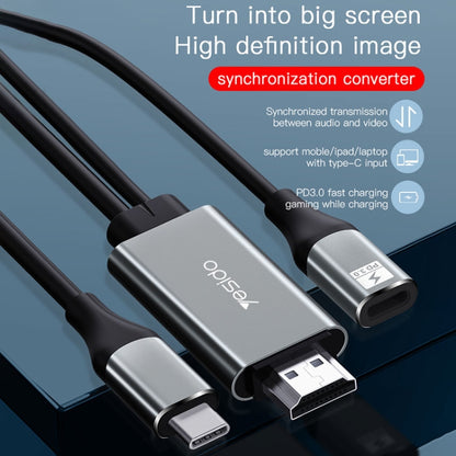 Yesido HM01 USB-C / Type-C to HDMI Adapter Cable, Length:1.8m - Cable & Adapters by Yesido | Online Shopping South Africa | PMC Jewellery | Buy Now Pay Later Mobicred