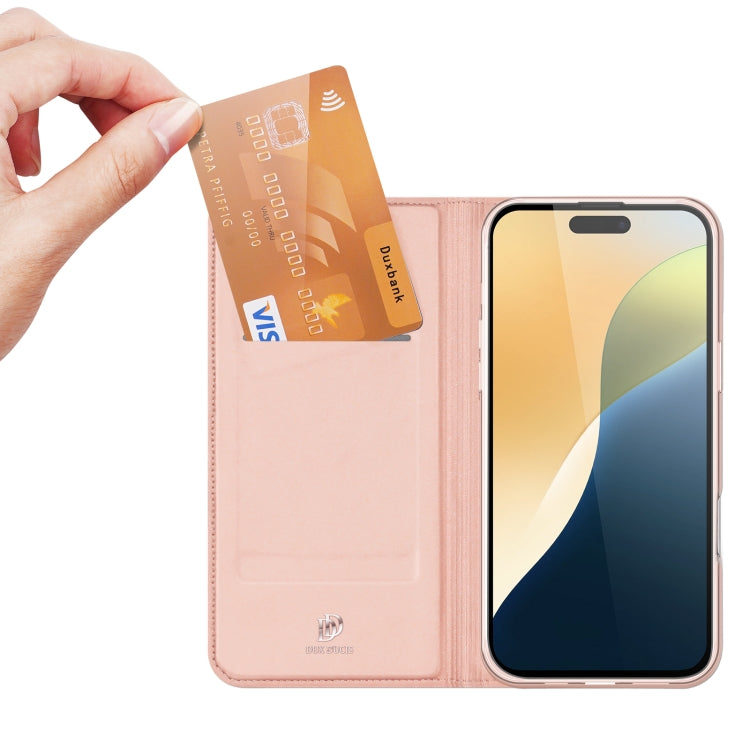 For iPhone 16 Plus DUX DUCIS Skin Pro Series Flip Leather Phone Case(Rose Gold) - iPhone 16 Plus Cases by DUX DUCIS | Online Shopping South Africa | PMC Jewellery | Buy Now Pay Later Mobicred