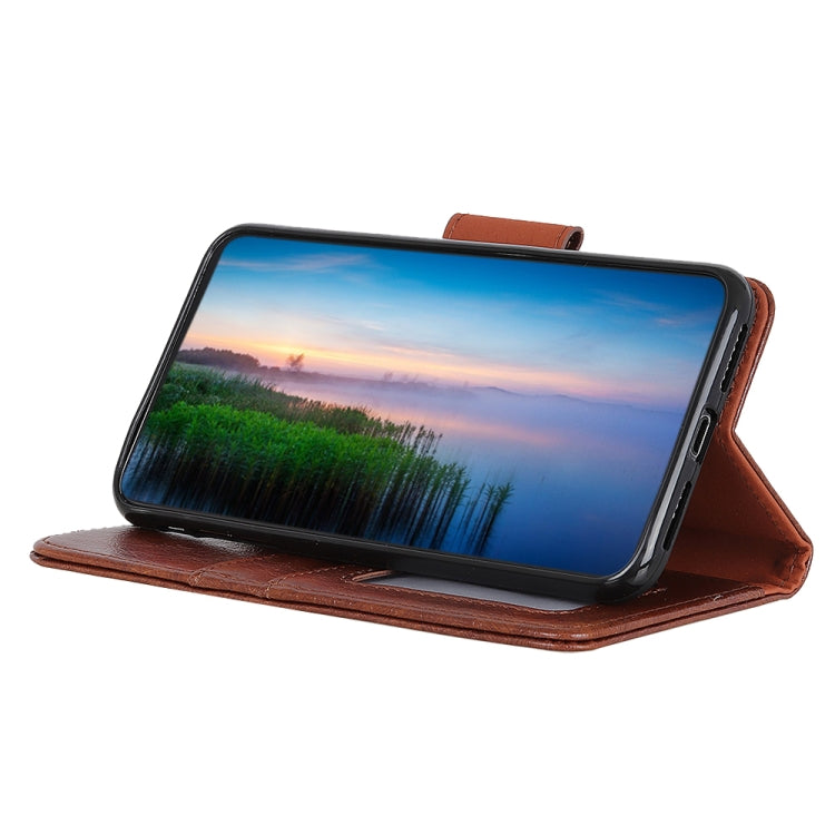 For iPhone 16 Plus Nappa Texture Leather Case(Brown) - iPhone 16 Plus Cases by PMC TechLife | Online Shopping South Africa | PMC TechLife | Buy Now Pay Later Mobicred
