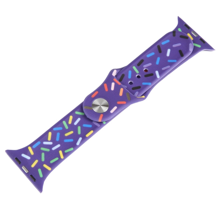 Rainbow Raindrops Silicone Watch Band For Apple Watch 9 45mm(Dark Purple) - Watch Bands by PMC TechLife | Online Shopping South Africa | PMC TechLife