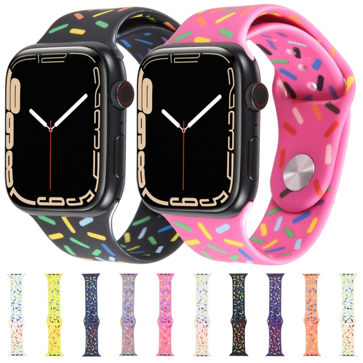 Rainbow Raindrops Silicone Watch Band For Apple Watch SE 2023 44mm(Pink) - Watch Bands by PMC Jewellery | Online Shopping South Africa | PMC Jewellery