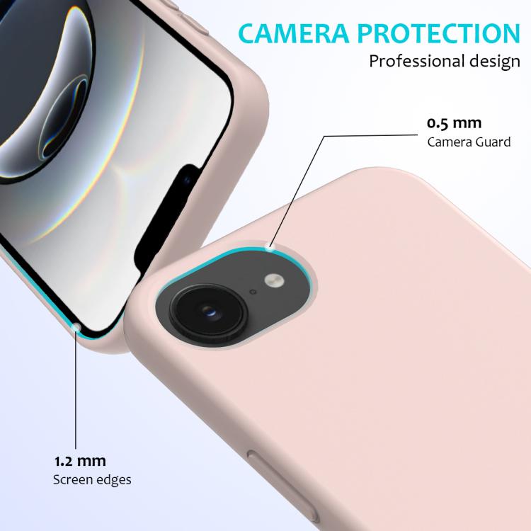 For iPhone 16e Solid Color Silicone Phone Case(Sand Pink) - iPhone 16e Cases by PMC TechLife | Online Shopping South Africa | PMC TechLife | Buy Now Pay Later Mobicred