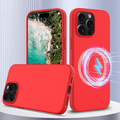 For iPhone 16 Pro Max Shockproof Silicone Magsafe Phone Case(Red) - iPhone 16 Pro Max Cases by PMC Jewellery | Online Shopping South Africa | PMC Jewellery | Buy Now Pay Later Mobicred