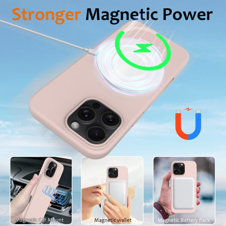 For iPhone 16 Pro Max Shockproof Silicone Magsafe Phone Case(Sand Pink) - iPhone 16 Pro Max Cases by PMC TechLife | Online Shopping South Africa | PMC TechLife | Buy Now Pay Later Mobicred