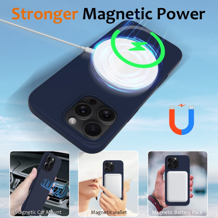 For iPhone 16 Pro Max Shockproof Silicone Magsafe Phone Case(Navy Blue) - iPhone 16 Pro Max Cases by PMC TechLife | Online Shopping South Africa | PMC TechLife | Buy Now Pay Later Mobicred