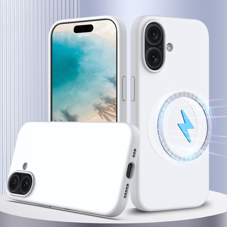 For iPhone 16 Plus Shockproof Silicone Magsafe Phone Case(White) - iPhone 16 Plus Cases by PMC TechLife | Online Shopping South Africa | PMC TechLife | Buy Now Pay Later Mobicred