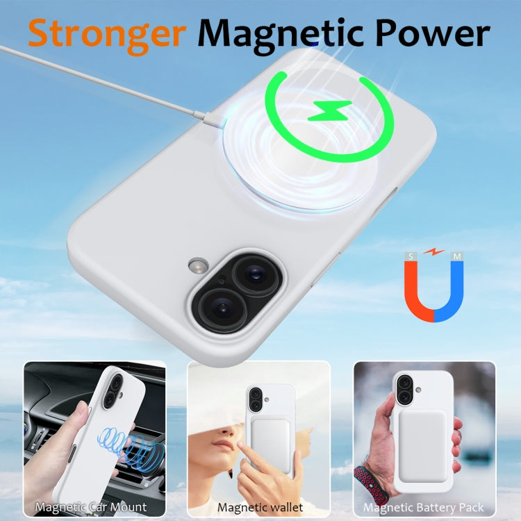 For iPhone 16 Plus Shockproof Silicone Magsafe Phone Case(White) - iPhone 16 Plus Cases by PMC TechLife | Online Shopping South Africa | PMC TechLife | Buy Now Pay Later Mobicred