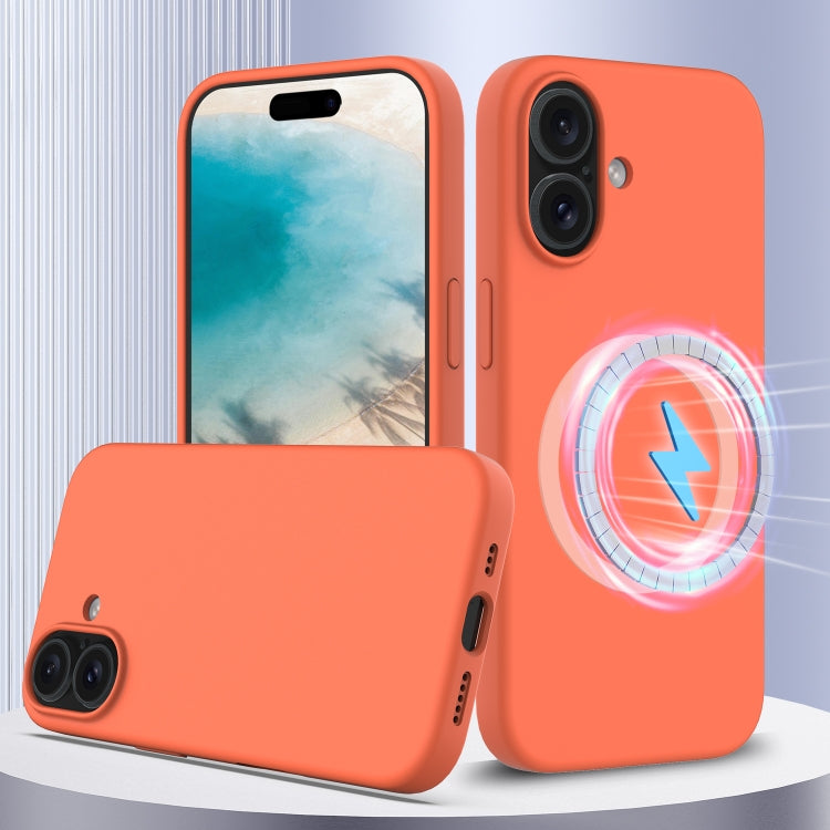 For iPhone 16 Plus Shockproof Silicone Magsafe Phone Case(Gold Orange) - iPhone 16 Plus Cases by PMC Jewellery | Online Shopping South Africa | PMC Jewellery | Buy Now Pay Later Mobicred