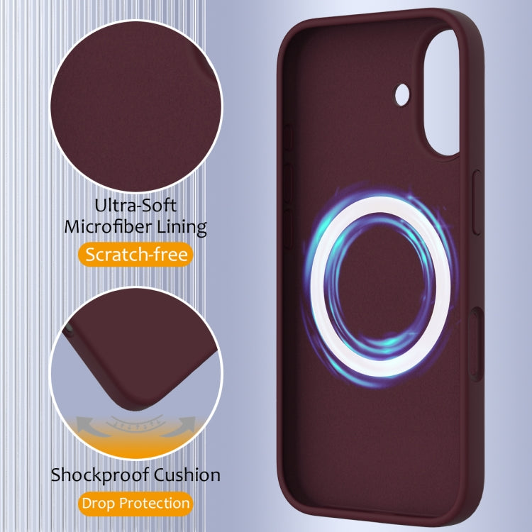 For iPhone 16 Plus Shockproof Silicone Magsafe Phone Case(Plum Color) - iPhone 16 Plus Cases by PMC TechLife | Online Shopping South Africa | PMC TechLife | Buy Now Pay Later Mobicred
