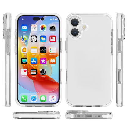 For iPhone 16 Plus Two-color Shockproof High Transparency TPU Phone Case(White) - iPhone 16 Plus Cases by PMC Jewellery | Online Shopping South Africa | PMC Jewellery | Buy Now Pay Later Mobicred