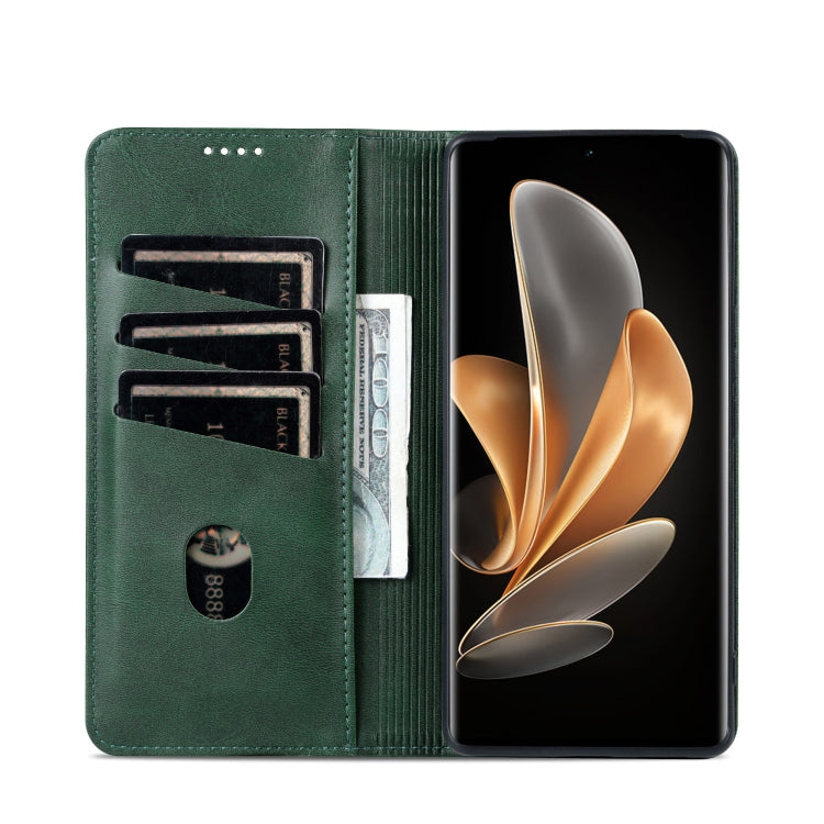 For Xiaomi 14 Ultra AZNS Magnetic Calf Texture Flip Leather Phone Case(Dark Green) - 14 Ultra Cases by AZNS | Online Shopping South Africa | PMC Jewellery | Buy Now Pay Later Mobicred