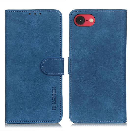 For iPhone 16e KHAZNEH Retro Texture Leather Phone Case(Blue) - iPhone 16e Cases by PMC Jewellery | Online Shopping South Africa | PMC Jewellery | Buy Now Pay Later Mobicred