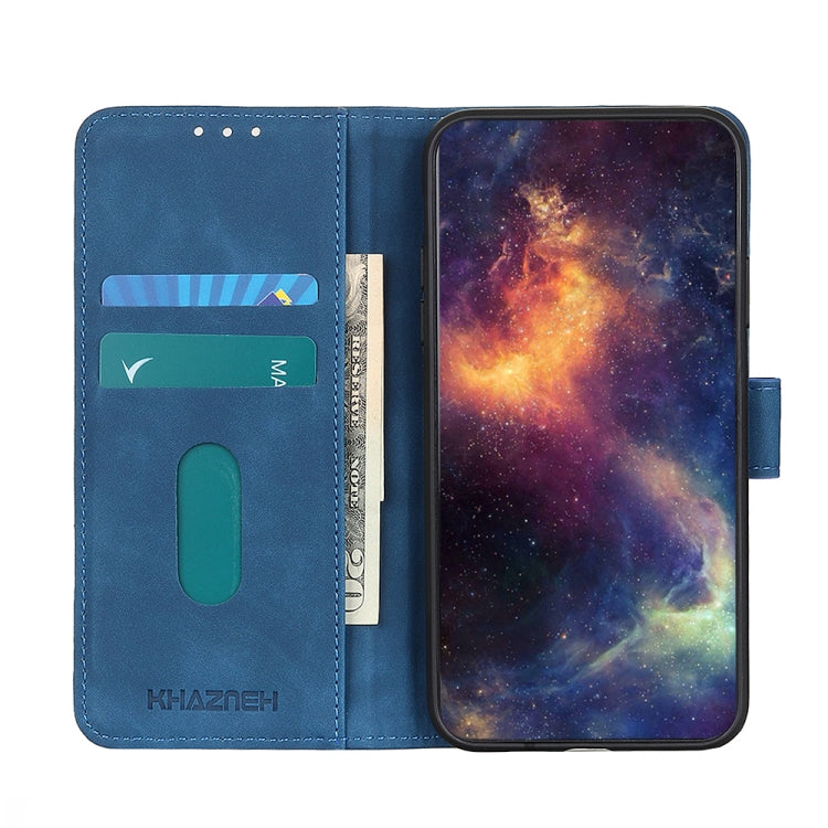 For iPhone 16e KHAZNEH Retro Texture Leather Phone Case(Blue) - iPhone 16e Cases by PMC TechLife | Online Shopping South Africa | PMC TechLife | Buy Now Pay Later Mobicred