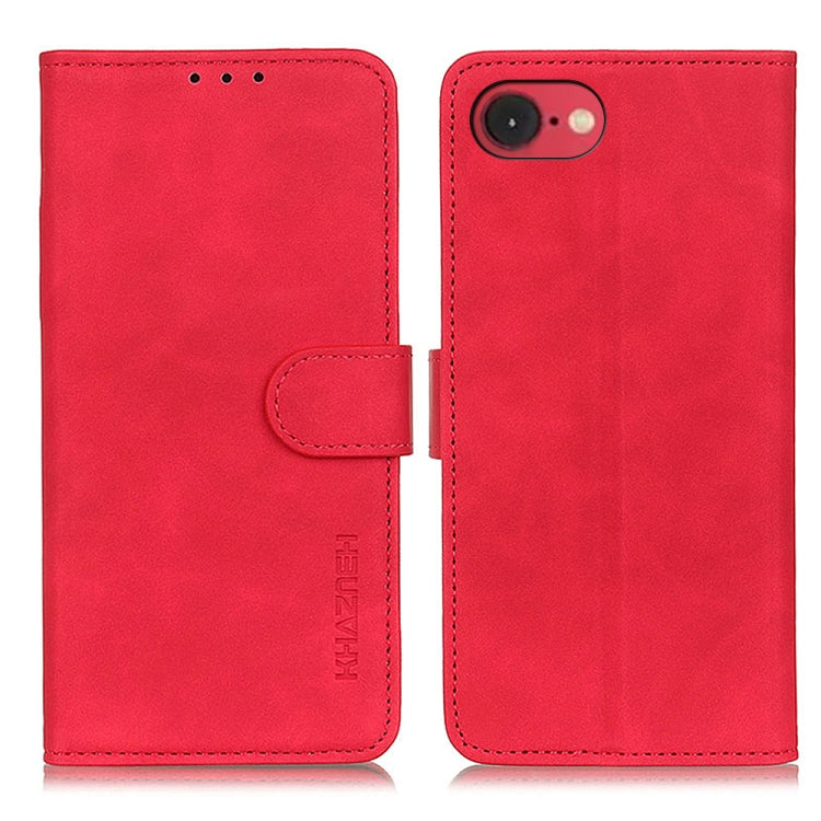 For iPhone 16e KHAZNEH Retro Texture Leather Phone Case(Red) - iPhone 16e Cases by PMC TechLife | Online Shopping South Africa | PMC TechLife | Buy Now Pay Later Mobicred