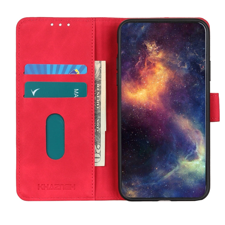 For iPhone 16e KHAZNEH Retro Texture Leather Phone Case(Red) - iPhone 16e Cases by PMC TechLife | Online Shopping South Africa | PMC TechLife | Buy Now Pay Later Mobicred