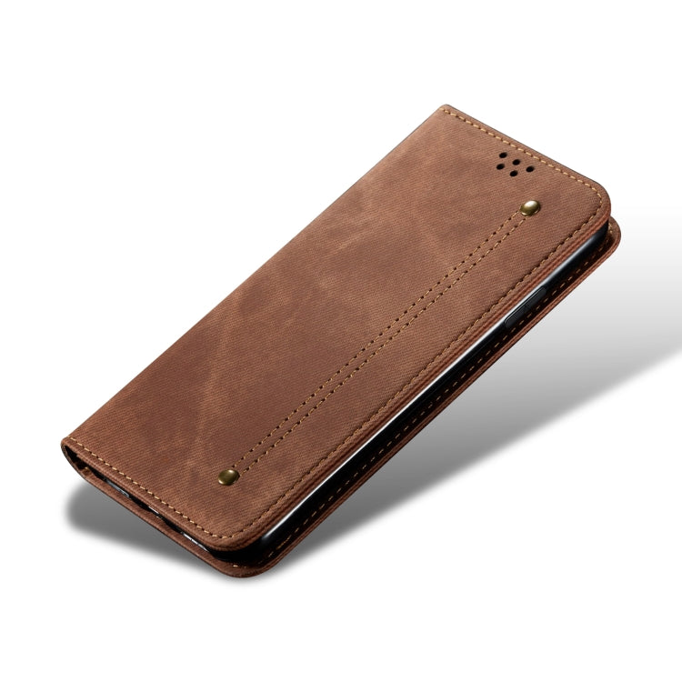 For vivo X100 Pro Denim Texture Flip Leather Phone Case(Brown) - vivo Tempered Glass by imak | Online Shopping South Africa | PMC TechLife | Buy Now Pay Later Mobicred