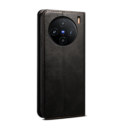 For vivo X100 Oil Wax Crazy Horse Texture Leather Phone Case(Black) - X100 Cases by imak | Online Shopping South Africa | PMC Jewellery | Buy Now Pay Later Mobicred