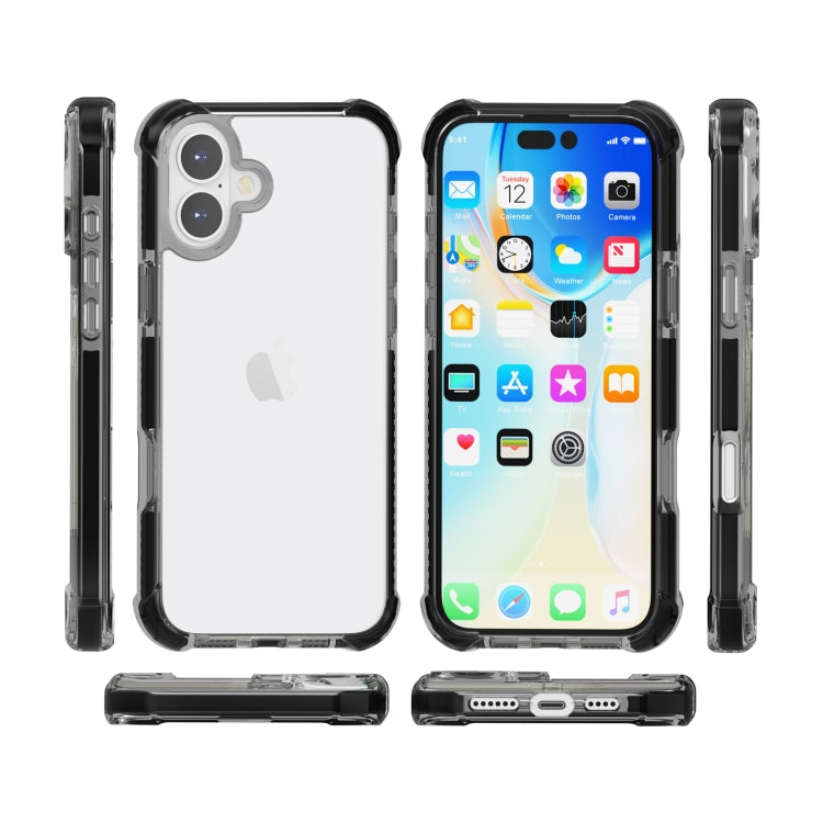 For iPhone 16 Plus Four-corner Shockproof TPU + Acrylic Phone Case(Black) - iPhone 16 Plus Cases by PMC TechLife | Online Shopping South Africa | PMC TechLife | Buy Now Pay Later Mobicred