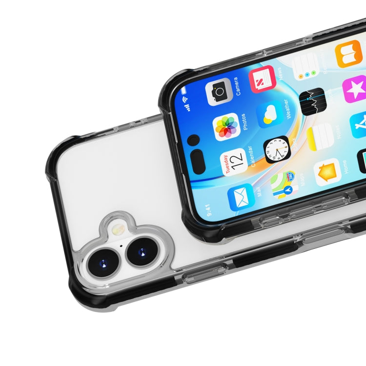For iPhone 16 Plus Four-corner Shockproof TPU + Acrylic Phone Case(Black) - iPhone 16 Plus Cases by PMC TechLife | Online Shopping South Africa | PMC TechLife | Buy Now Pay Later Mobicred