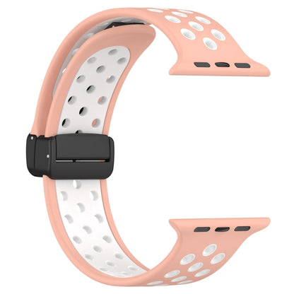 For Apple Watch Ultra 2 49mm Magnetic Buckle Silicone Watch Band(Pink White) - Watch Bands by PMC Jewellery | Online Shopping South Africa | PMC Jewellery