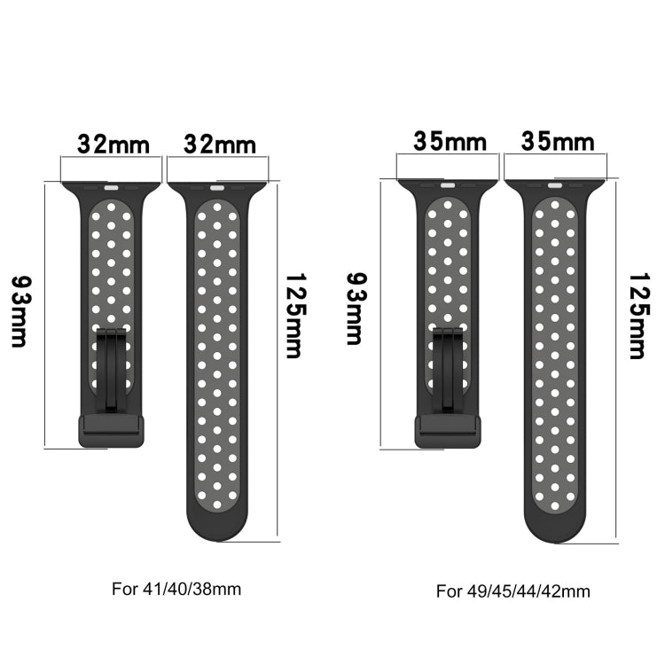 For Apple Watch SE 2023 40mm Magnetic Buckle Silicone Watch Band(Black Red) - Watch Bands by PMC Jewellery | Online Shopping South Africa | PMC Jewellery