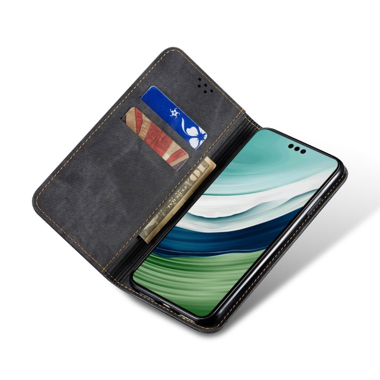 For Honor X6A Denim Texture Flip Leather Phone Case(Black) - Honor Cases by PMC TechLife | Online Shopping South Africa | PMC TechLife | Buy Now Pay Later Mobicred