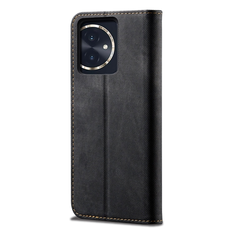 For Honor 100 Denim Texture Flip Leather Phone Case(Black) - Honor Cases by PMC TechLife | Online Shopping South Africa | PMC TechLife | Buy Now Pay Later Mobicred