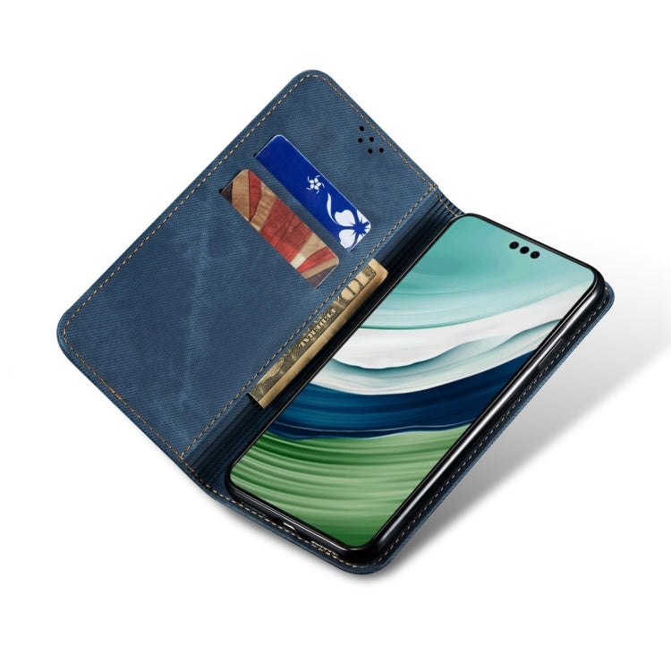 For Honor 100 Denim Texture Flip Leather Phone Case(Blue) - Honor Cases by PMC TechLife | Online Shopping South Africa | PMC TechLife | Buy Now Pay Later Mobicred