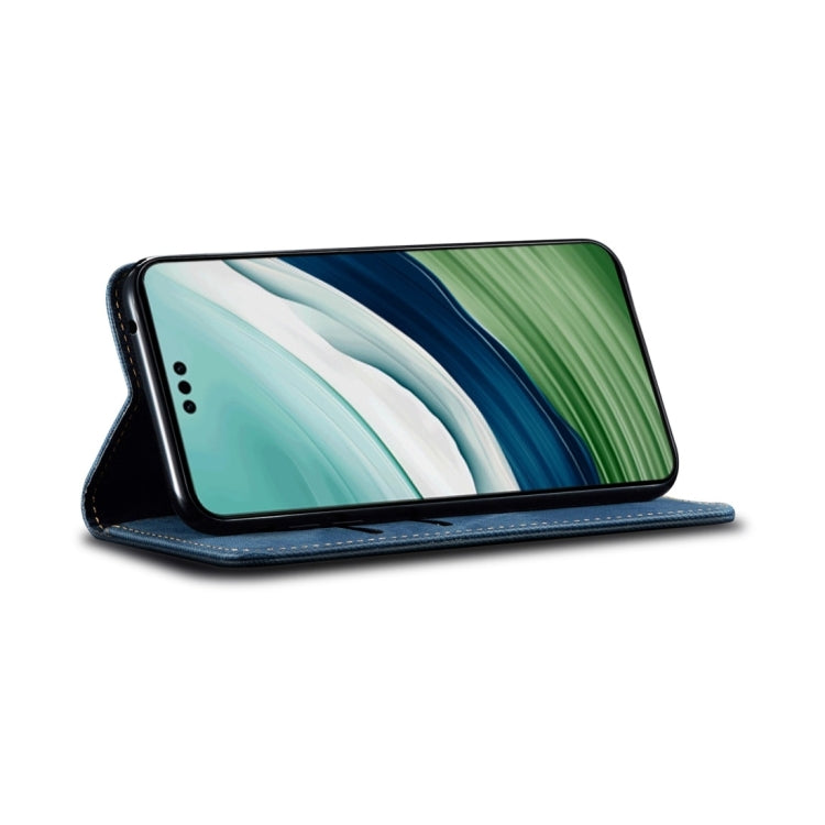 For Honor 100 Denim Texture Flip Leather Phone Case(Blue) - Honor Cases by PMC TechLife | Online Shopping South Africa | PMC TechLife | Buy Now Pay Later Mobicred