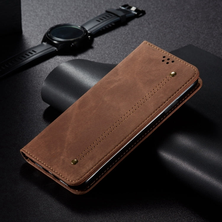 For Honor Magic6 Lite / X9b 5G Denim Texture Flip Leather Phone Case(Brown) - Honor Cases by PMC TechLife | Online Shopping South Africa | PMC TechLife | Buy Now Pay Later Mobicred