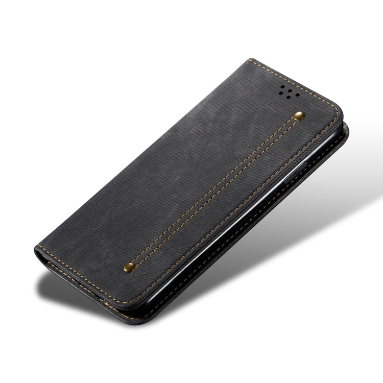 For Honor Magic6 Denim Texture Flip Leather Phone Case(Black) - Honor Cases by PMC TechLife | Online Shopping South Africa | PMC TechLife | Buy Now Pay Later Mobicred