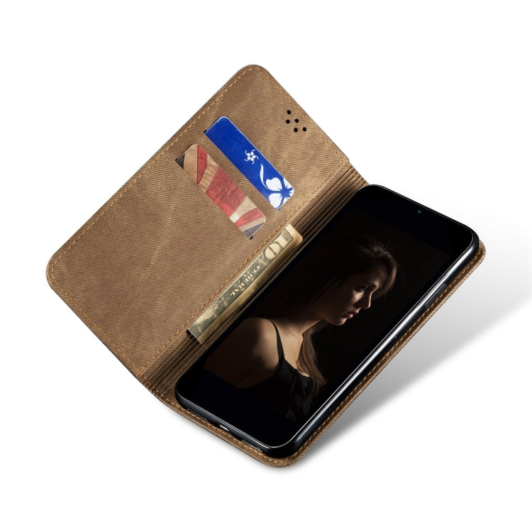 For Honor Magic6 Pro Denim Texture Flip Leather Phone Case(Khaki) - Honor Cases by PMC TechLife | Online Shopping South Africa | PMC TechLife | Buy Now Pay Later Mobicred