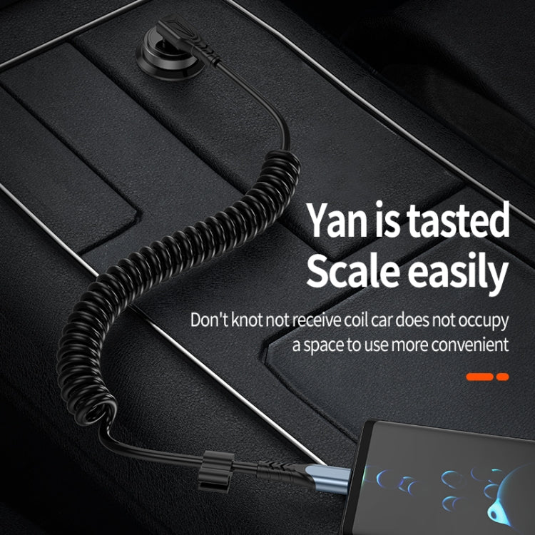 Type-C to Type-C Elbow Spring Charging Data Cable, Length: 1.5m(Black) - USB-C & Type-C Cable by PMC TechLife | Online Shopping South Africa | PMC TechLife