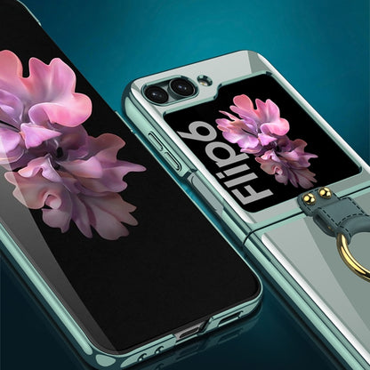 For Samsung Galaxy Z Flip6 GKK Electroplating Phone Case with Ring(Transparent) - Galaxy Z Flip6 5G Cases by GKK | Online Shopping South Africa | PMC Jewellery | Buy Now Pay Later Mobicred