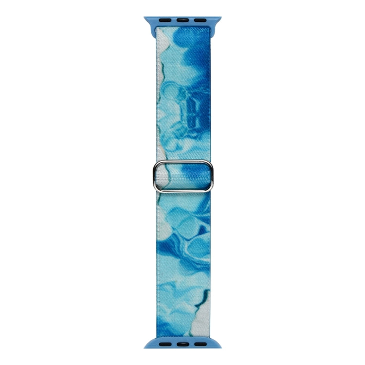 For Apple Watch 8 41mm Painted Pattern Nylon Replacement Watch Band(Ocean Blue) - Watch Bands by PMc TechLife | Online Shopping South Africa | PMc TechLife | Buy Now Pay Later Mobicred