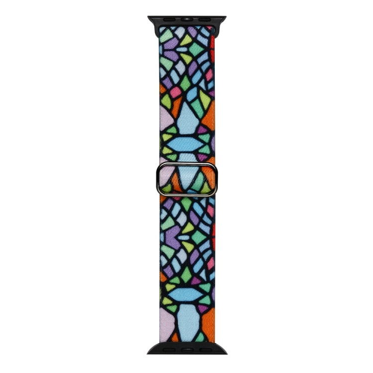 For Apple Watch SE 2022 40mm Painted Pattern Nylon Replacement Watch Band(Geometric Rainbow) - Watch Bands by PMc TechLife | Online Shopping South Africa | PMc TechLife | Buy Now Pay Later Mobicred